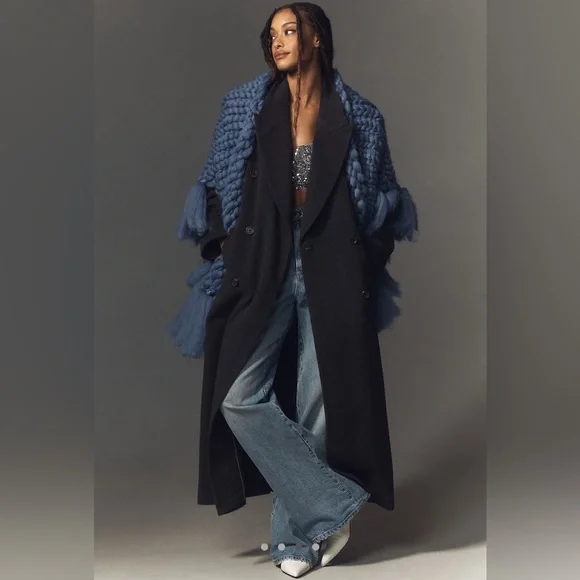 Anthropologie Chunky Cable-Knit Scarf Wrap - Picture 3 of 13